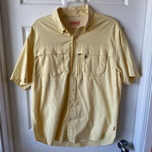 Coleman Shirt Short Sleeve Large Button Down Vented Fishing Hike Camping